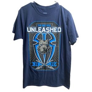 Blue WWE Roman Reigns Big‎ Dog Unleashed Authentic T-Shirt, size Medium